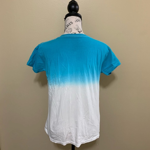 Ocean Dream Blue & White Ombre Dominican Republic Short Sleeve Shirt Size Large - Picture 8 of 12